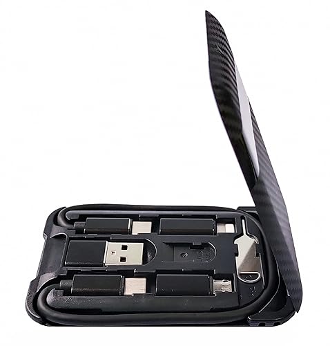 Cable-Card USB C to C Charging/Data Transfer Cable with 3 Connectors Adapter Type C to USB A/Micro USB/Light 8P Adapter Compatible with iOS/Micro USB…