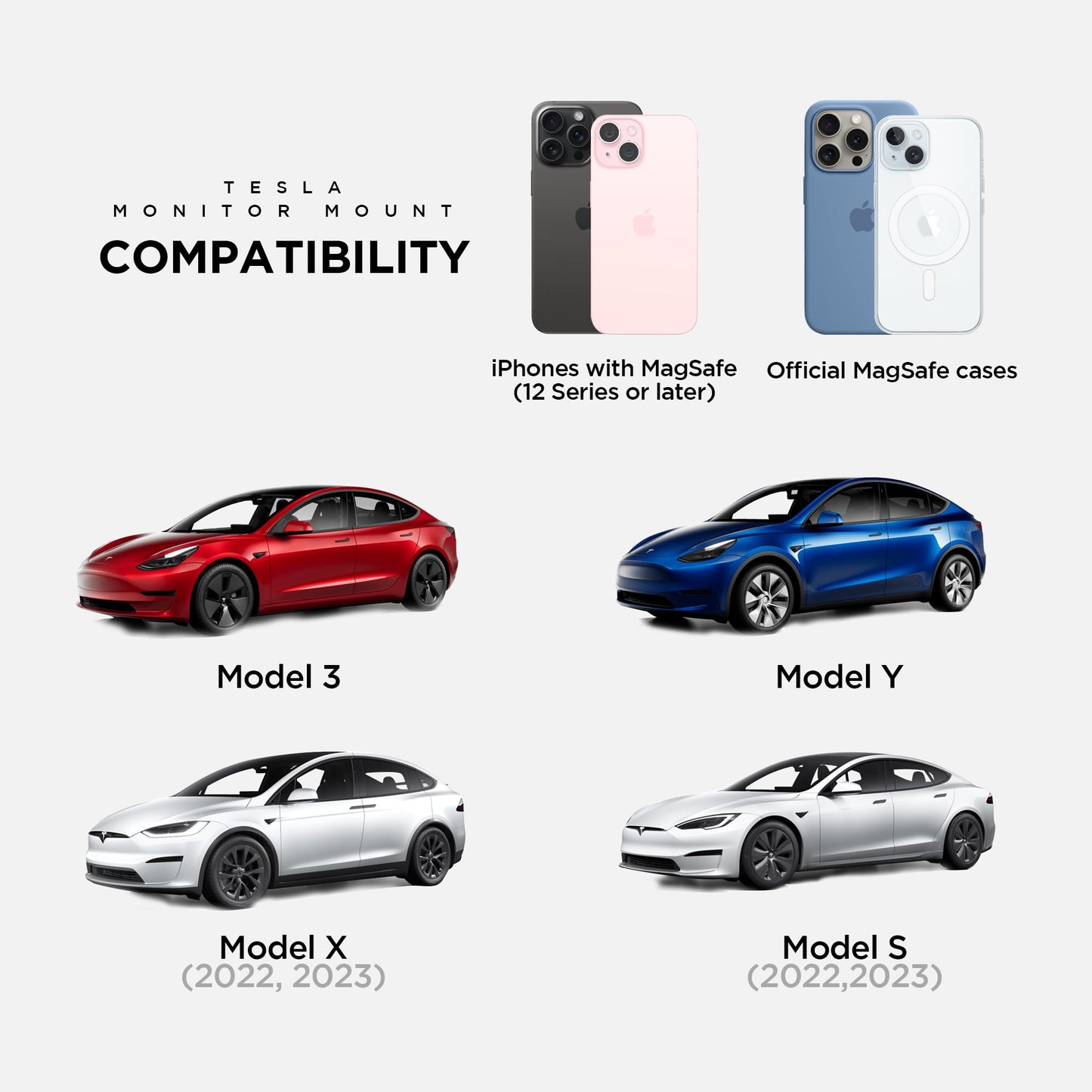 CYBERGUYS! Magnetic Phone Mount for Tesla Monitor - Tesla Model 3/Y X/S (2022) Accessories for All Cell Phones - Strong Magnetic Hold Tesla Phone