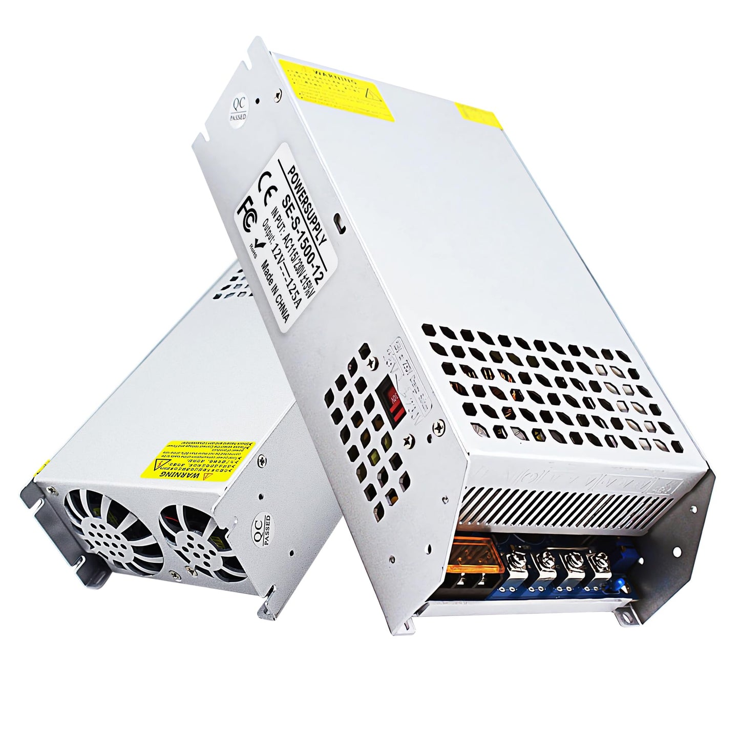 SWTPWR 12V 125A 1500W AC to DC Converter - 110V/120V to 12V Transformer LED Driver with Smart Cooling Fan for LED Strip, CCTV, and Car Devices