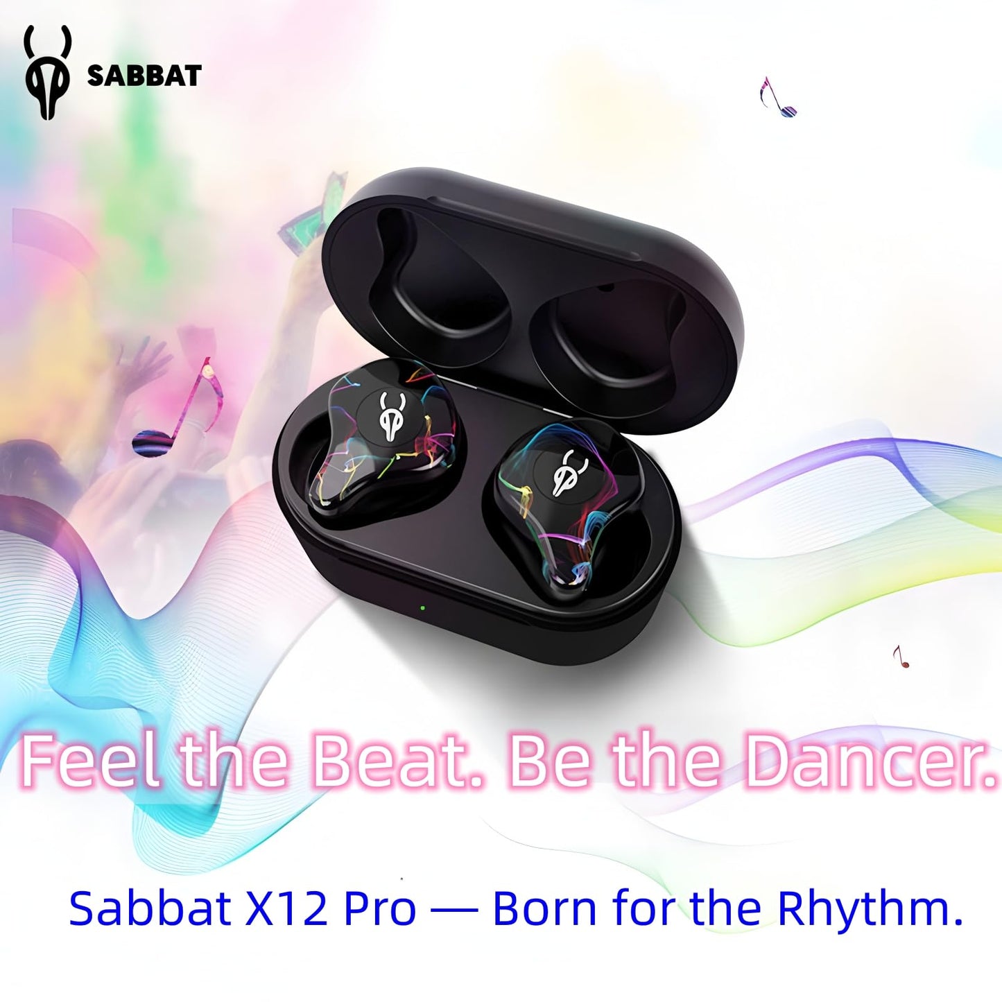 ICESOMNUS Sabbat X12 PRO Semi in-Ear Wireless Earbuds, Bluetooth 5.4 TWS Headphones with Comfortable Open-Fit Design, Clear Calls, Button Siri…