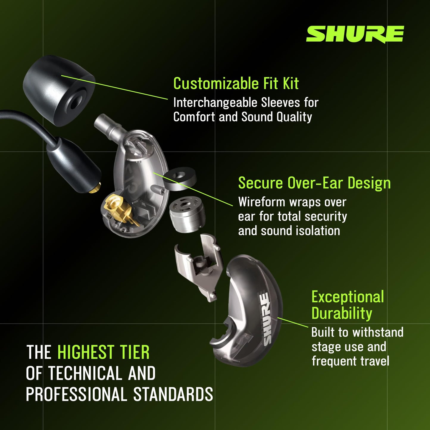 Shure SE215 PRO Sound Isolating Wired Earbuds - Clear