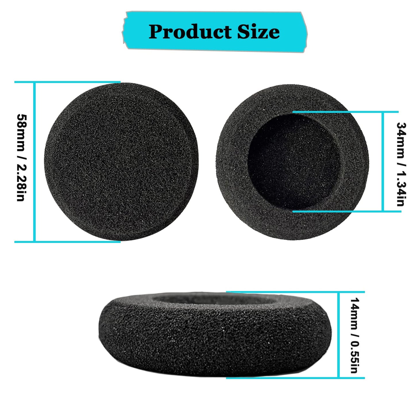 Ear Cushions for Plantronics Headset, Ear Pad Replacement Headphones Earpads Designed for Plantronics Blackwire C320 3210 3220 3320 HW251N HW261N