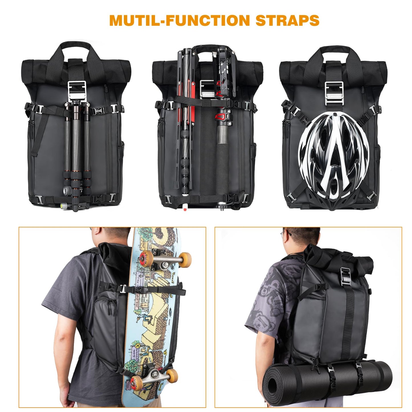 Besnfoto Camera Backpack Waterproof Camera Bag Satchel for Photographer DSLR SLR Mirrorless with Laptop Compartment and Rain Cover