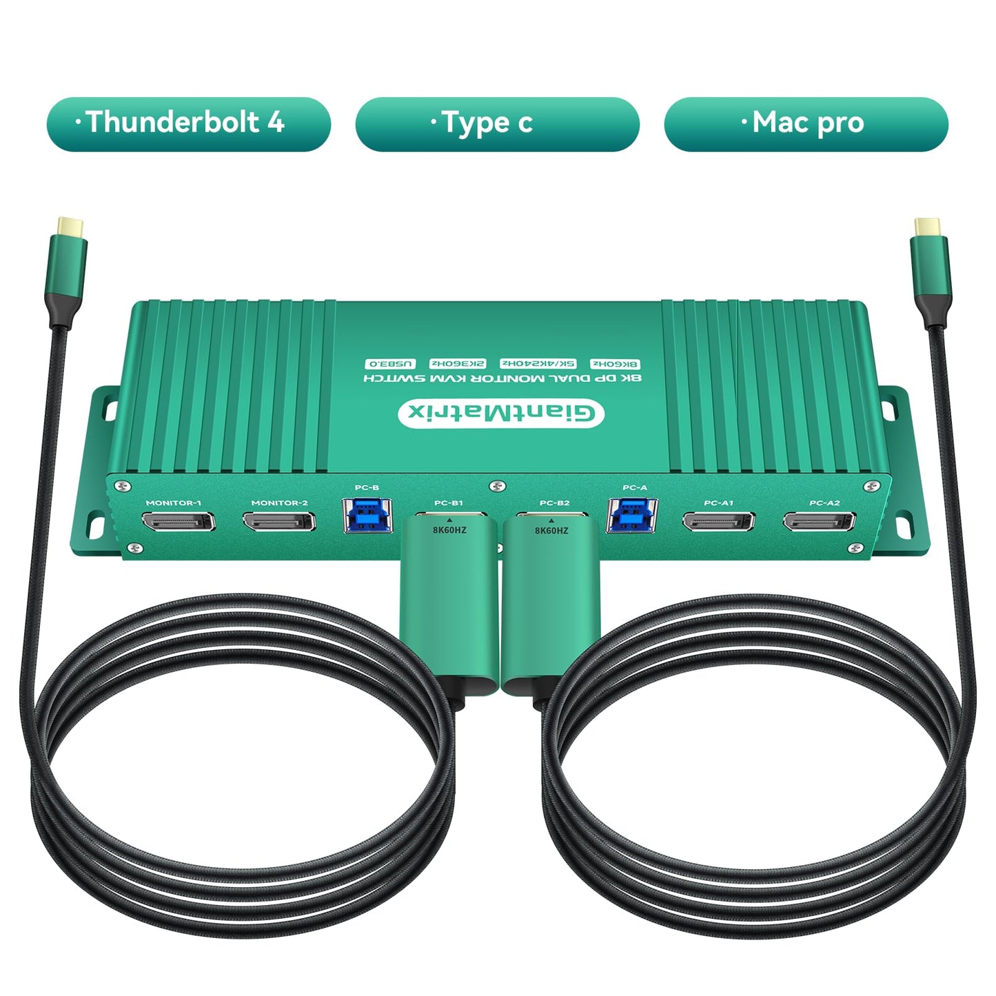 Daoistek Thunderbolt 4 kvm Switch 144hz mac kvm Switch 144hz Thunderbolt kvm Switch 144hz Type c kvm Switch 144hz kvm Switch Type c 1440P 120Hz 144Hz