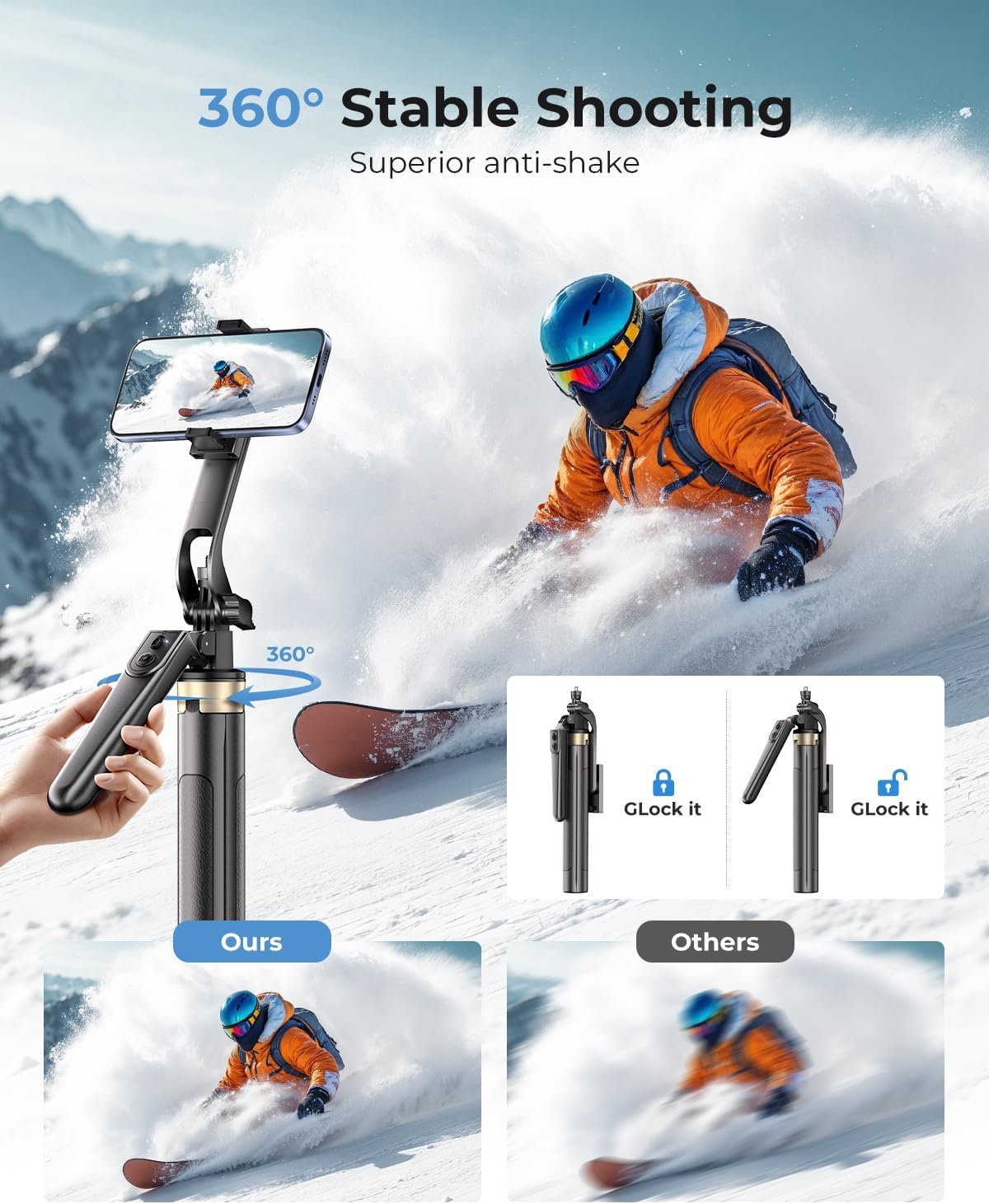 72" Phone Tripod, Tripod for iPhone with Wireless Remote Control, Portable Selfie Stick for iPhone, Live Streaming, Video Recording, Compatible