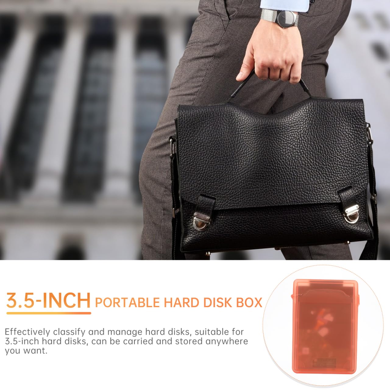 Ibasenice 5-Pack 3.5 Inch Portable Hard Drive Protective Case, Mixed Colors, Anti-Static and Shockproof Storage Enclosure for External Hdds