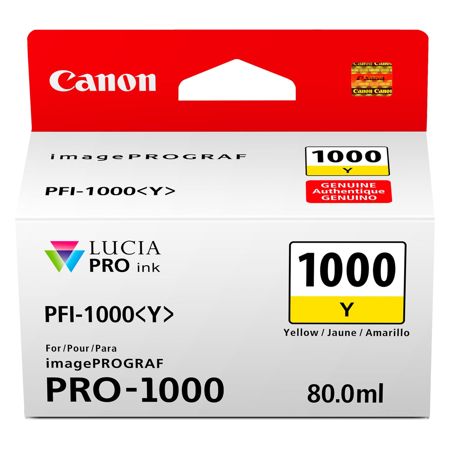 Canon PFI-1000 Genuine Yellow Ink Tank, Compatible with ImagePROGRAF PRO-1000 Printers