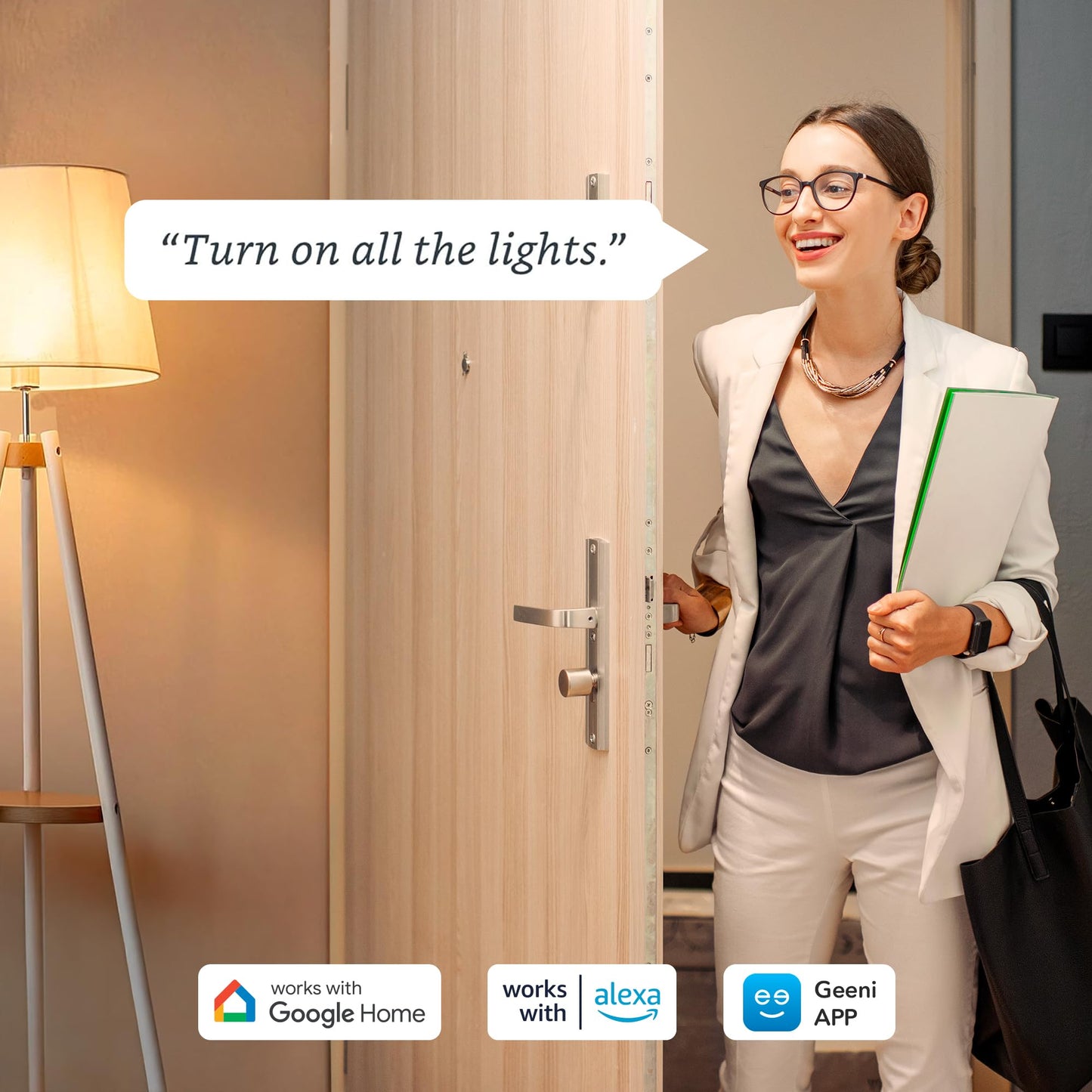 Geeni Prisma Plus BR30 Smart LED Bulb, 16M Colors, Multicolor RGB, 4-Pack