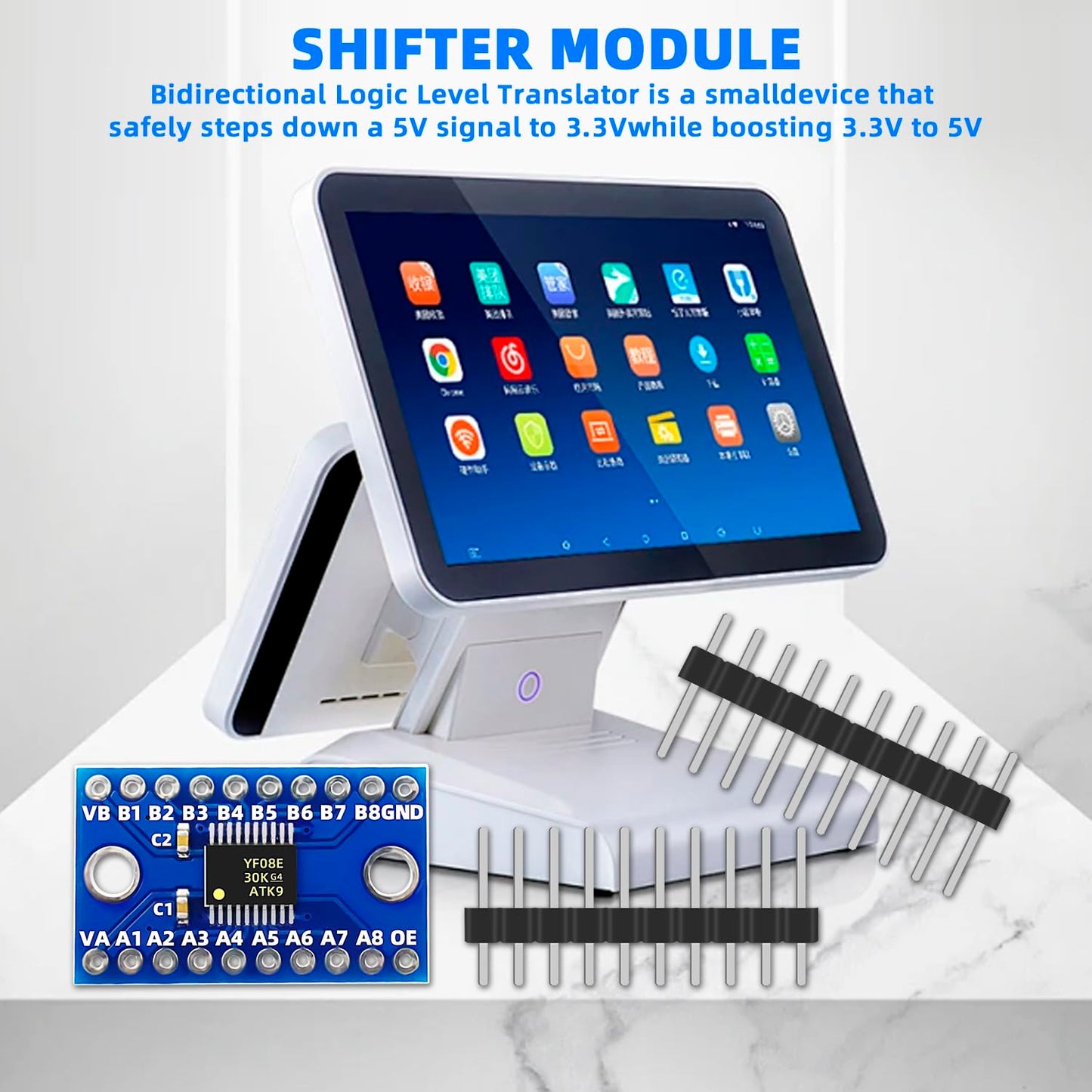 DaFuRui 10PCS TXS0108E High Speed Full Duplex 8 Way 8 Channel Level Conversion Module 8-Bit 8 CH Logic Level Bi-Directional Converter Module