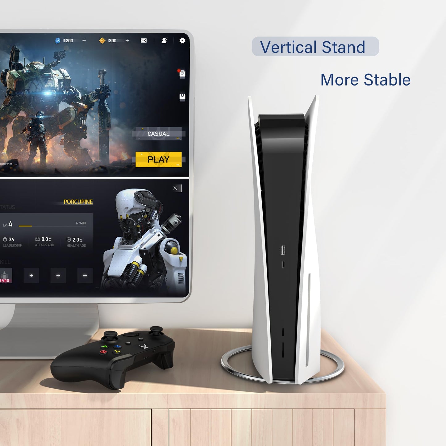 ANNSKIN PS5 Vertical Stand, PS5 Pro Stand, Vertical Stand for PS5 / PS5 Pro / PS5 Slim Consoles Non-Slip Base Mount for PlayStation 5 Accessories