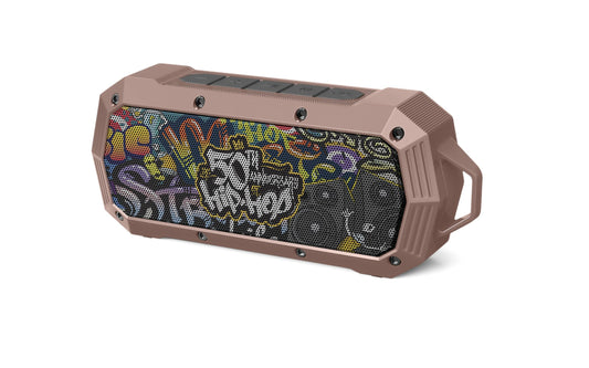 50th Anniversary of Hip Hop Portable Bluetooth Wireless Shower Speaker 10W Peak Power Boombox w HD Sound; IPX5 Waterproof; 4H Playtime; 800mAh