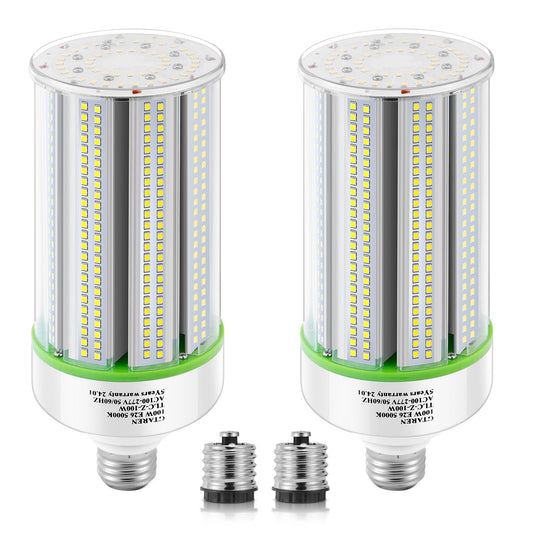 GTAREN 2-Pack 100W LED Corn Bulbs,5000K,AC110-277V,14000lm,E26/E39 Base,LED Replacement Metal Halide HID CFL for Commercial Industrial Lighting