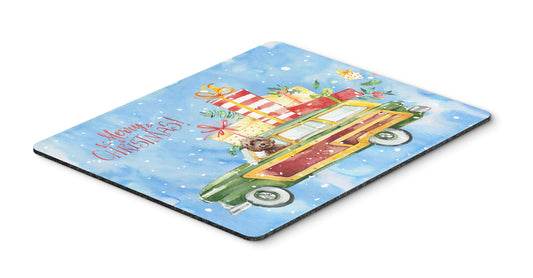 Caroline's Treasures CK2446MP Merry Christmas Brown Cockapoo Mouse Pad, Hot Pad or Trivet for Home Office Gaming Working Computers Laptop Mouse