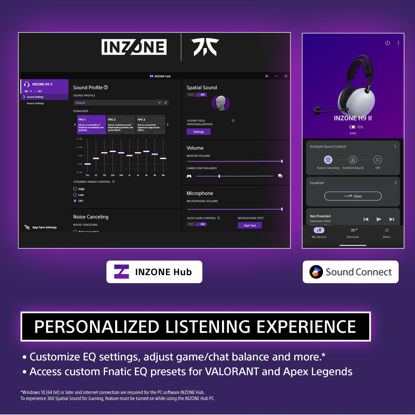 Sony INZONE H9 II Wireless Noise Canceling Gaming Headset, WH-1000XM6 Drivers, Lightweight, Detachable Cardoid AI Mic, 2.4GHz and Bluetooth, Soft…