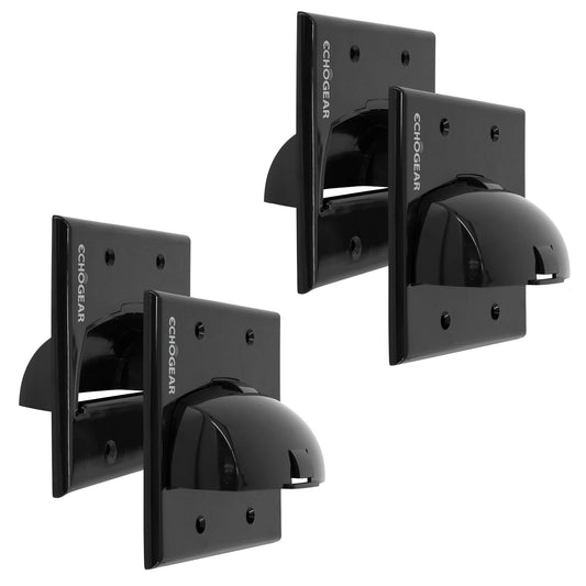 ECHOGEAR Black in Wall Cable Hider - 2 Pack Dual Gang Pass Through Pair with Drywall Brackets Included - Manage & Conceal 16 Low Voltage Cords - Quick