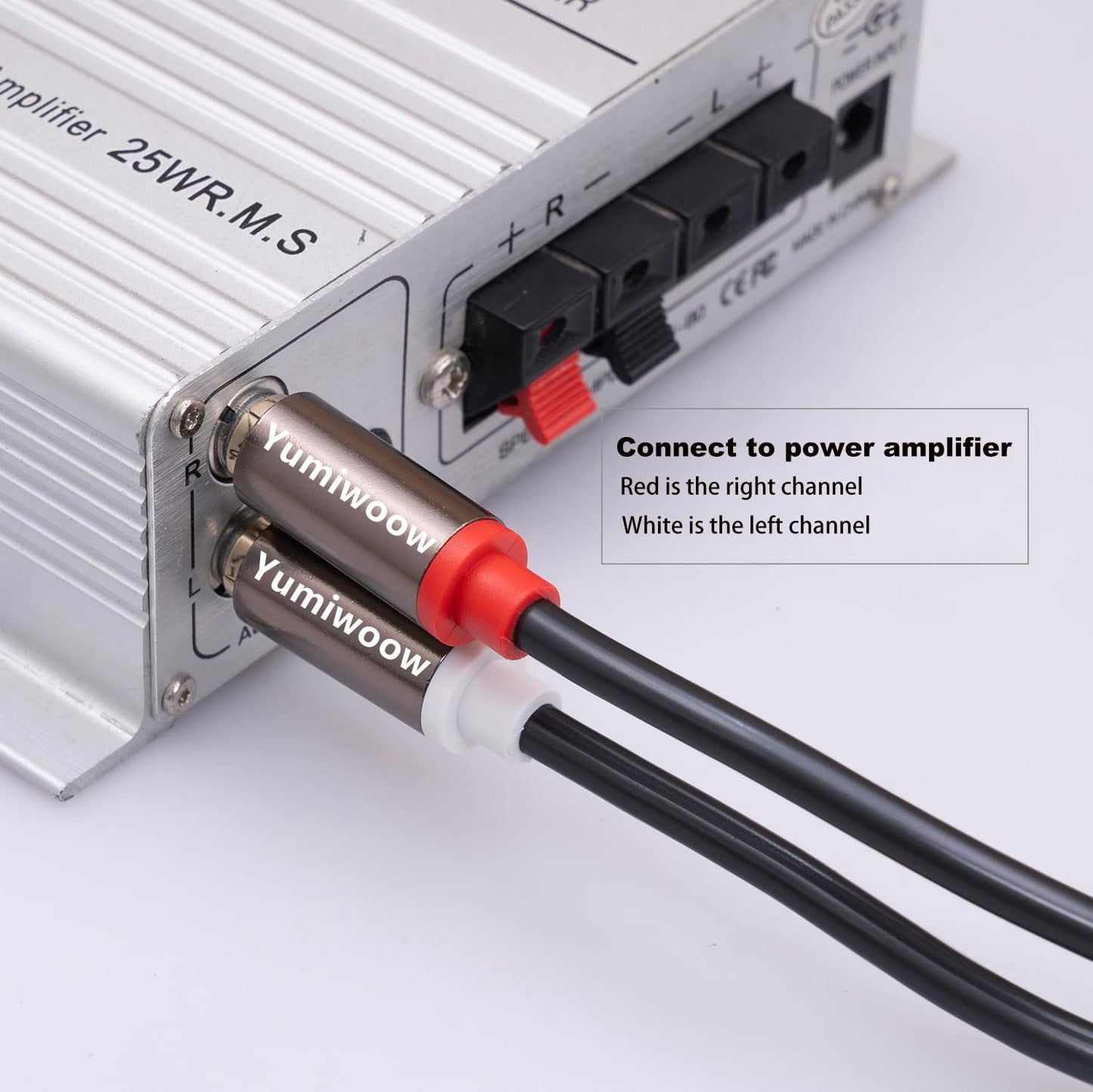 Yumiwoow RCA Cables 2 Pack[Hi-Fi Sound, PVC Jacket, Shielded], 2-Male to 2-Male RCA Audio Stereo Subwoofer Cable Auxiliary Cord for Home