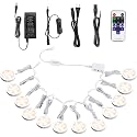 AIBOO Linkable Under Cabinet LED Lighting 12V Dimmable Puck Lights with Wireless RF Remote Control, Hardwired & Wall Plug in for Kitchen Mood Lighting