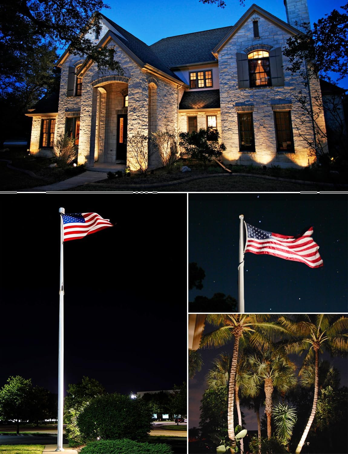SUNVIE 30W Outdoor LED Spotlight 120V Waterproof Landscape Spotlights 3000LM Ultra Bright Spot Lights Outdoor 3000K Warm White Landscape Lights with 6