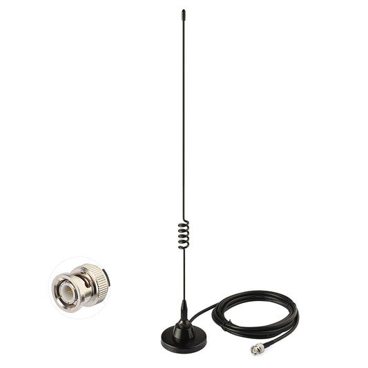 Bingfu HF VHF UHF Ham Amateur Mobile Radio Police Scanner Antenna Magnetic Base BNC Male Compatible with Uniden Bearcat Whistler Radio Shack Police