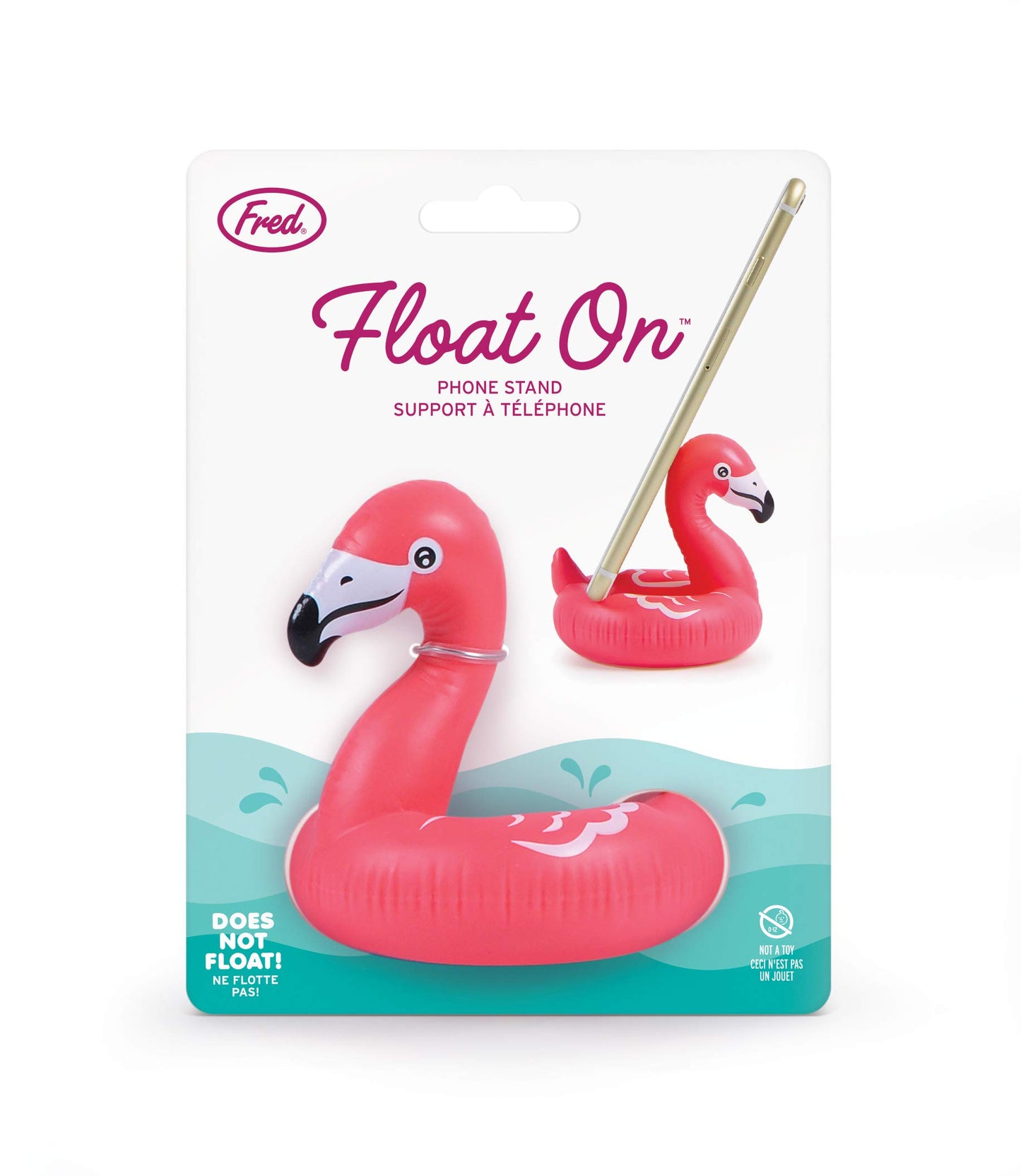 Genuine Fred FLOAT ON, Flamingo Phone Stand - Smartphone holder for desk - Cute home & office accessories - Compatible with Android/iPhone & More