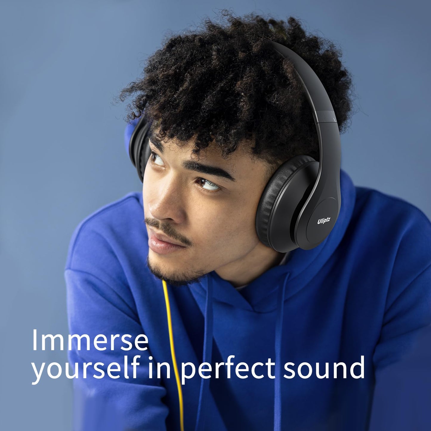 Uliptz Wireless Bluetooth Headphones, 65H Playtime, 6 EQ Sound Modes, HiFi Stereo Over Ear Headphones with Microphone, Foldable Lightweight Bluetooth…