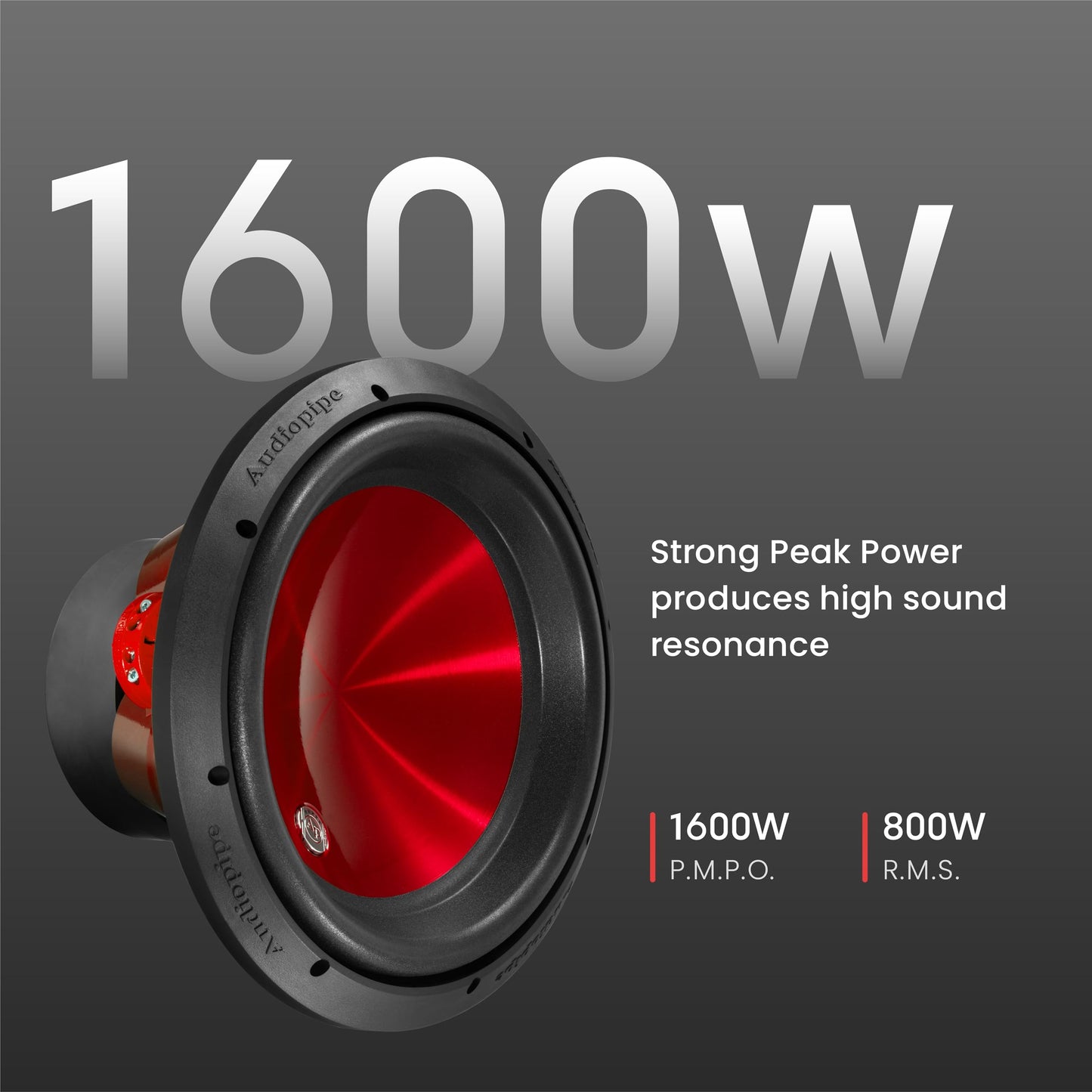Audiopipe 12" Eye Candy Aluminum Cone Subwoofer (TXX-APD-12RD), Superior Performance, 1600 Watts, 120 Oz Magnet, BASV Voice Coil, Aluminum Basket