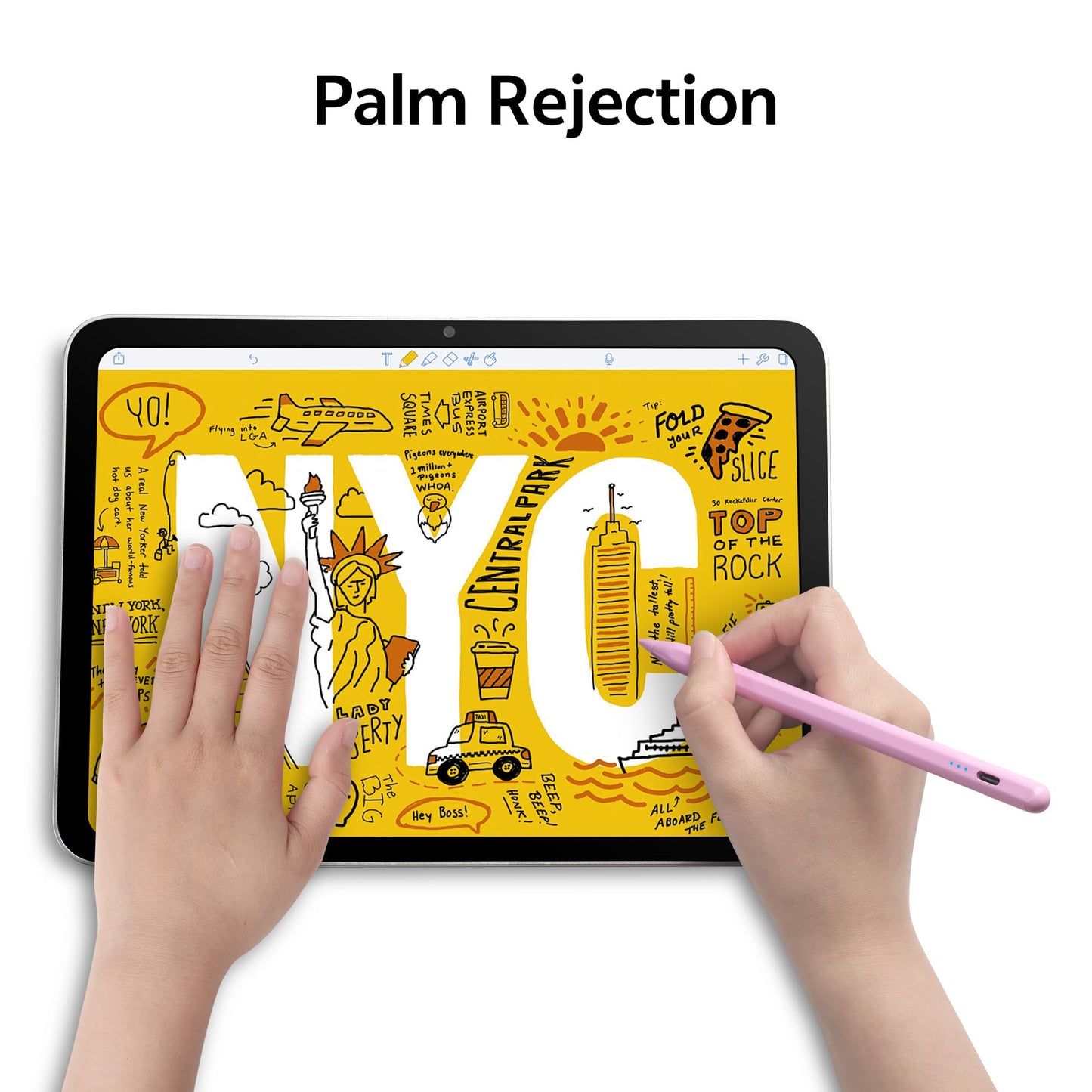 Stylus Pen for Apple Pencil Tilt Sensitivity Palm Rejection for iPad A16 11th 10th 9th 8th 7th 6th Generation, iPad Air M3 M2 3rd 4th 5th Gen, iPad