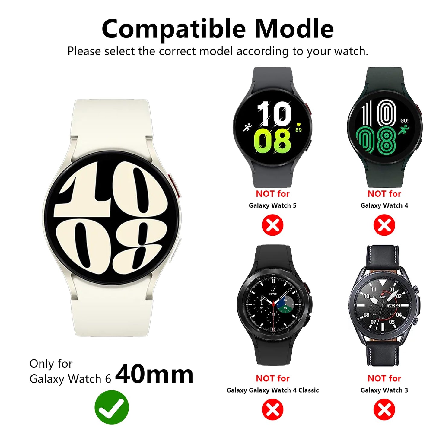 Rc-Z [4-Pack] for Samsung Galaxy Watch 6 40mm Screen Protector Case, Protective Soft TPU Face Cover Replacement Bumper Accessories for Galaxy Watch 6