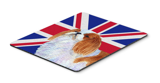 Caroline's Treasures SS4949MP English Toy Spaniel with English Union Jack British Flag Mouse Pad, Hot Pad or Trivet for Home Office Gaming Working