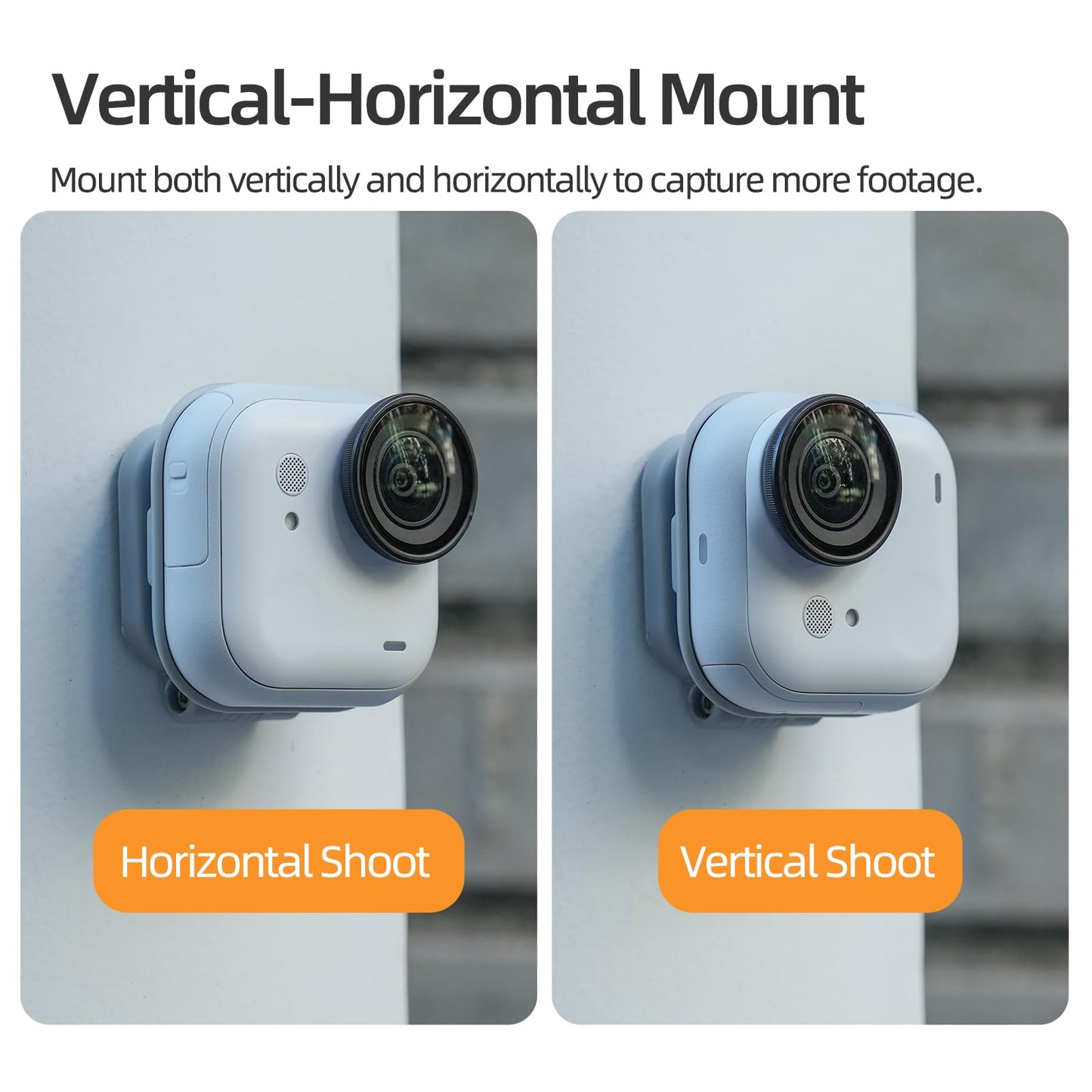 CAPART Magnetic Mount for Insta360 GO Ultra, 180 Degree Tiltable Foldable Tabletop, Quick Release Go Ultra Magnetic Wall Car Pole Mount POV Vlogging
