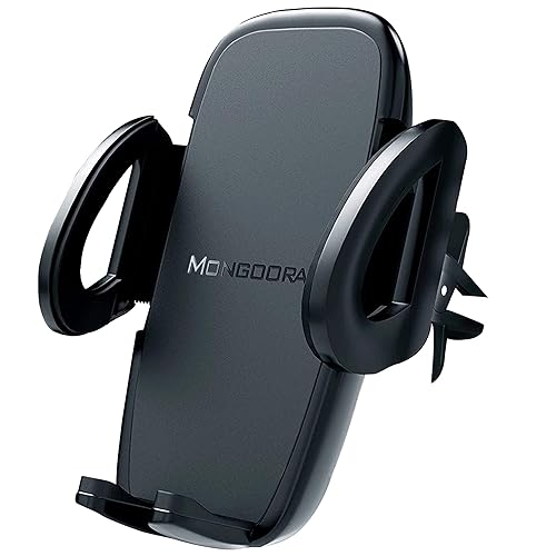 Mongoora Air Vent Car Phone Mount Holder - Locking Cell Phone Car Mount Universal for Any Smartphone, iPhone, Android - Clip On Car Phone Holder