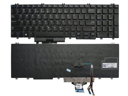 Laptop Replacement Keyboard Compatible for Dell Precision 7530 7540 7730 7740 with Poniter Stick (No Backlit) 00DK60 PK1326J1A01 0266YW US Layout