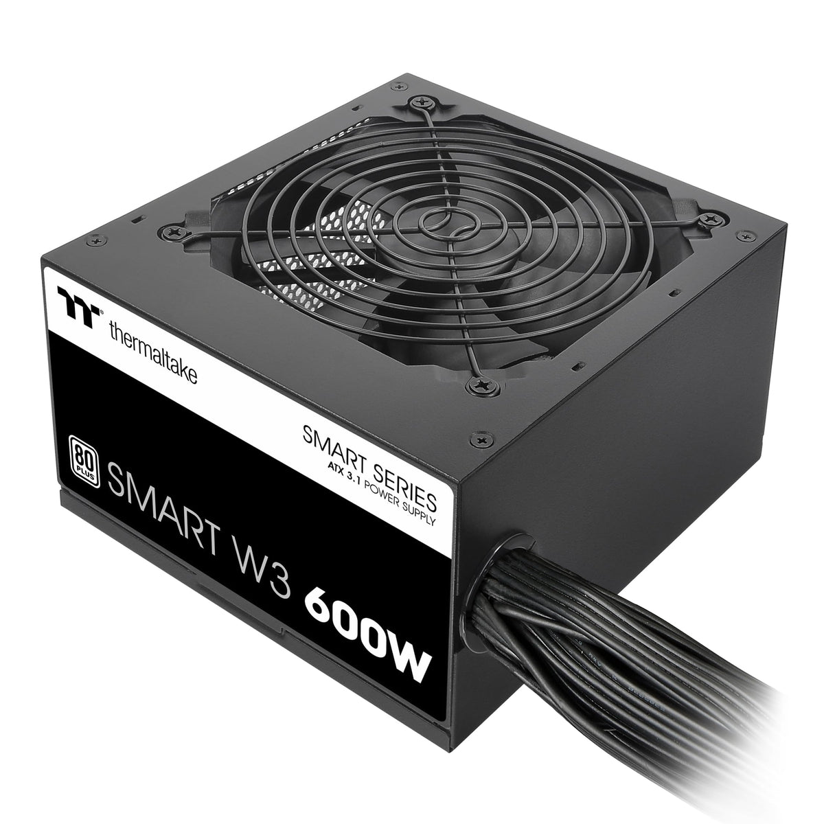 Smart W3 Series 80Plus Certified 600W Power Supply; ATX v3.1 Spec; 120mm FDB Fan; 5 Year Warranty; PS-SPW-0600NNFAWU-1