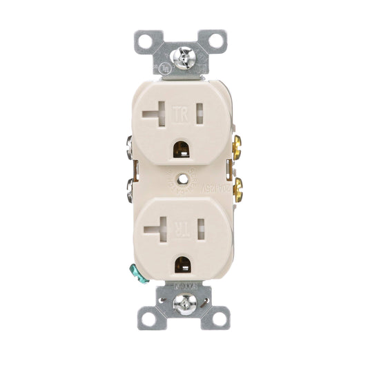 Eaton TRBR20LABXSP 20-Amp 3-Wire 125-Volt Tamper Resistant Commercial Grade Duplex Receptacle 2-Pole, Light Almond