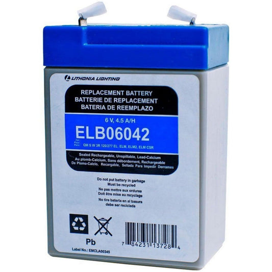 Lithonia Lighting 6 Volt Replacement Exit Sign Battery, Maintenance Free Rechargeable 6V Battery for Compatible Emergency Lights and Emergency Exit…