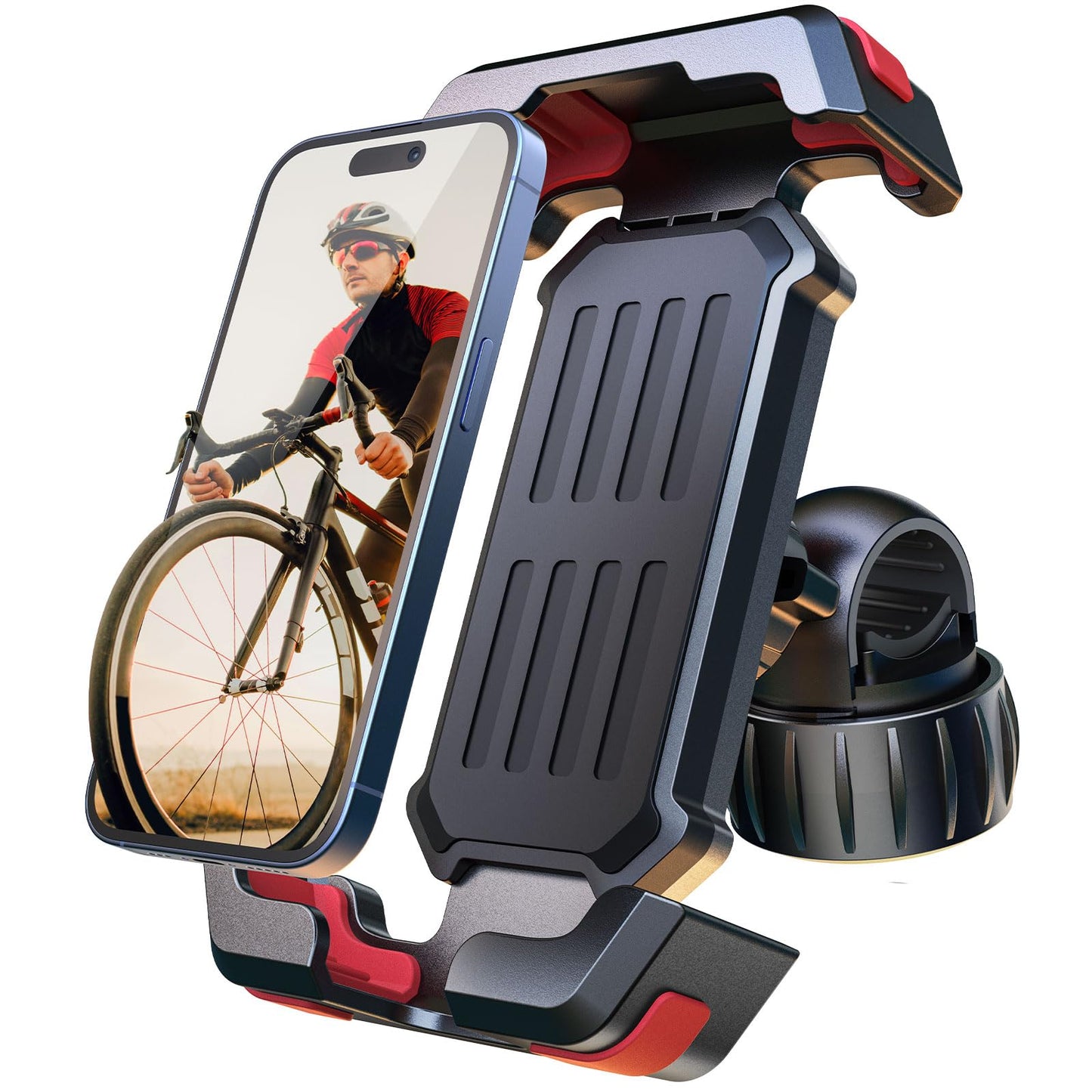 Pnitri 2025 New Upgraded Bike Phone Holder Handlebar - 1S Quick Install, Motorcycle Phone Mount, Bicycle Phone Holder fit Large Phone Case for iPhone