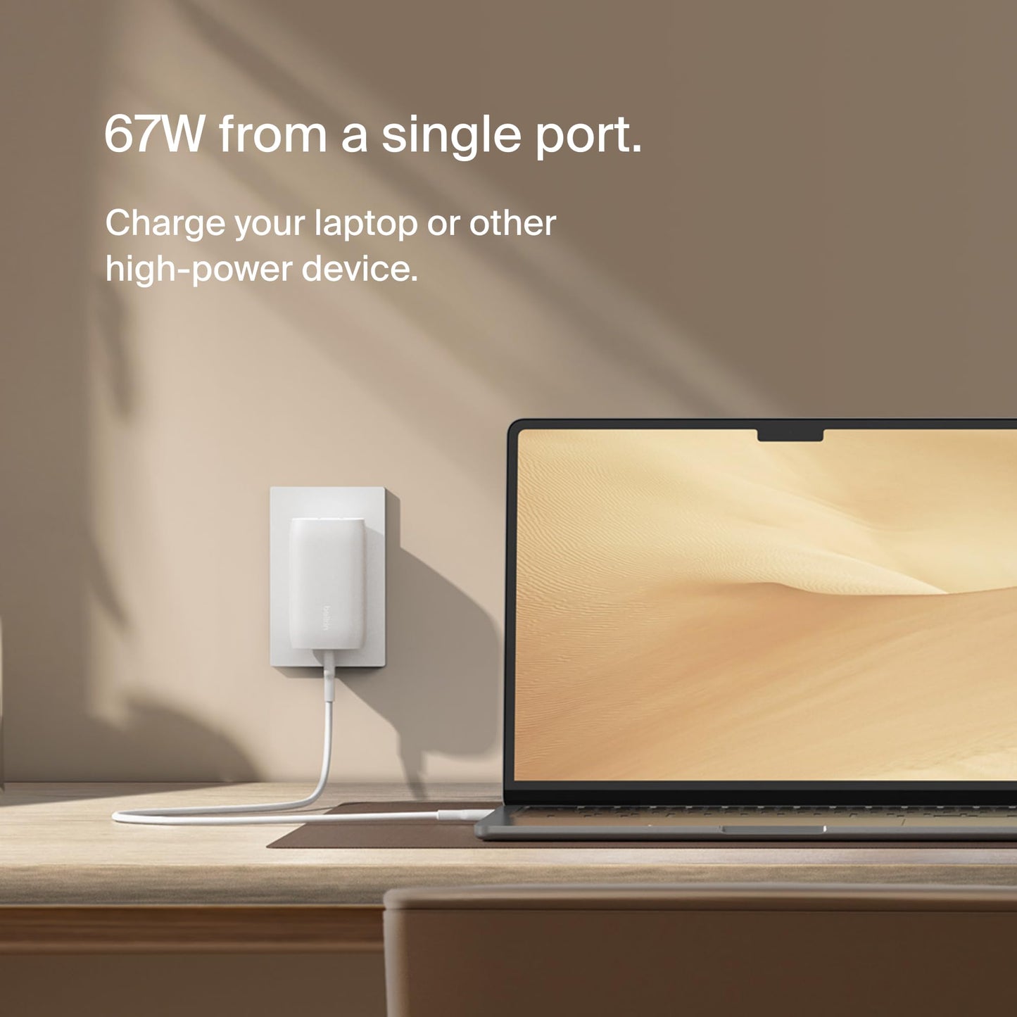 Belkin 3-Port USB C Charger Block 67W - PPS, USB-C PD 3.1 Enabled Fast Charging Charger for iPhone 17, MacBook Pro, AirPods, Samsung Galaxy S25