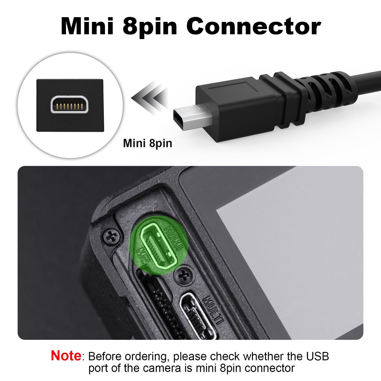 USB Cable Camera Photo Transfer Cord Compatible with Sony Cybershot DSCH200, DSCH300, DSCW370, DSCW800, DSCW830, DSC-H200, DSC-H300, DSC-W370