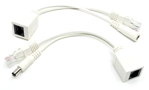 PoE Texas POE-IO-21 | Passive PoE Injector/Splitter Kit with 2.1mm x 5.5mm DC Connector and 10/100 Ethernet - Extend PoE Over Ethernet to DC Devices