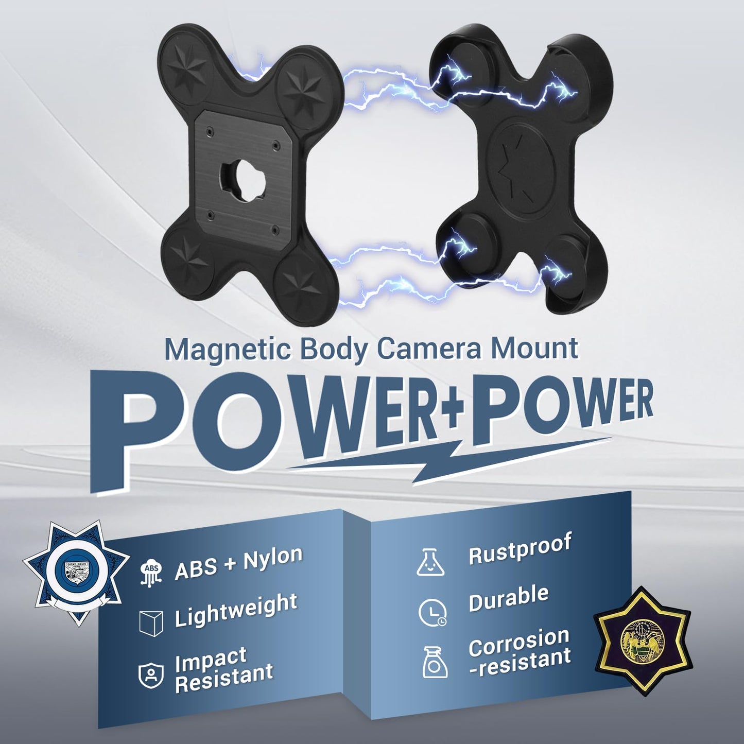 Camera Mount Magnet- Compatible with Axon Body Cameras 2/3/4, Lightweight ABS+Nylon Construction, Suitable for Uniforms?Double Magnetic Force Version?