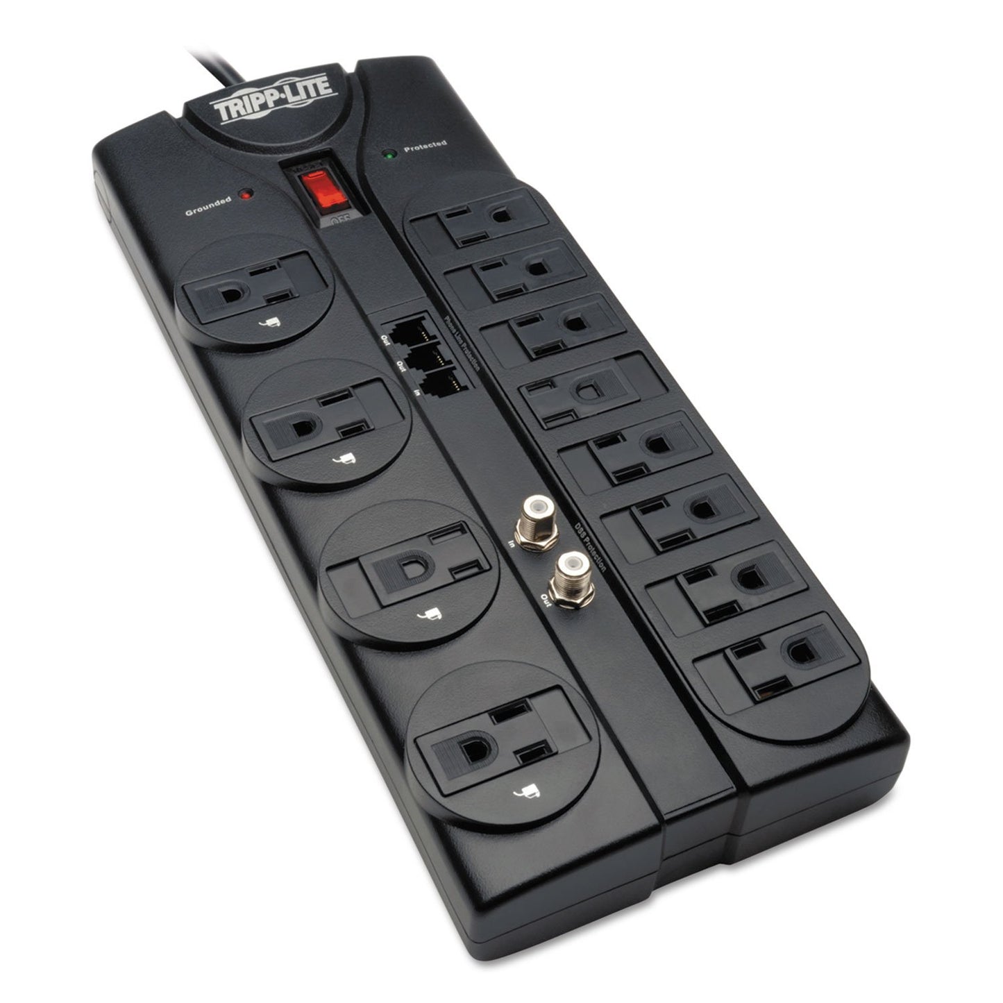 Protect IT! 12-Outlet Power Strip Surge Protector, 8-Foot Cord