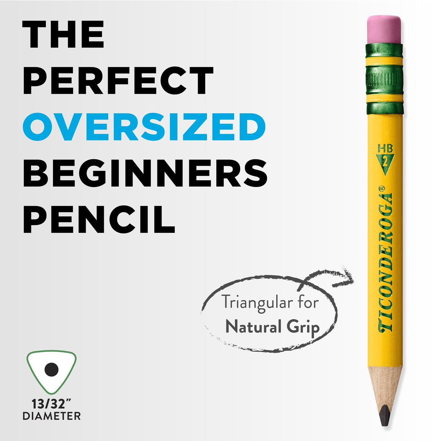 Ticonderoga My First Half-Size Wooden Pencils, 12 Pencils/Pack, 1 Pack