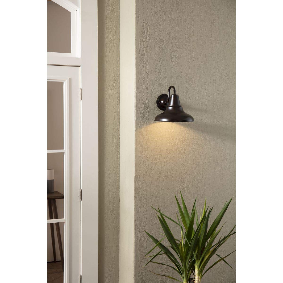 Progress Lighting P5623-20 District Collection 1-Light Farmhouse Outdoor Wall Lantern Light, Antique Bronze, 12" W x 10-1/2" H