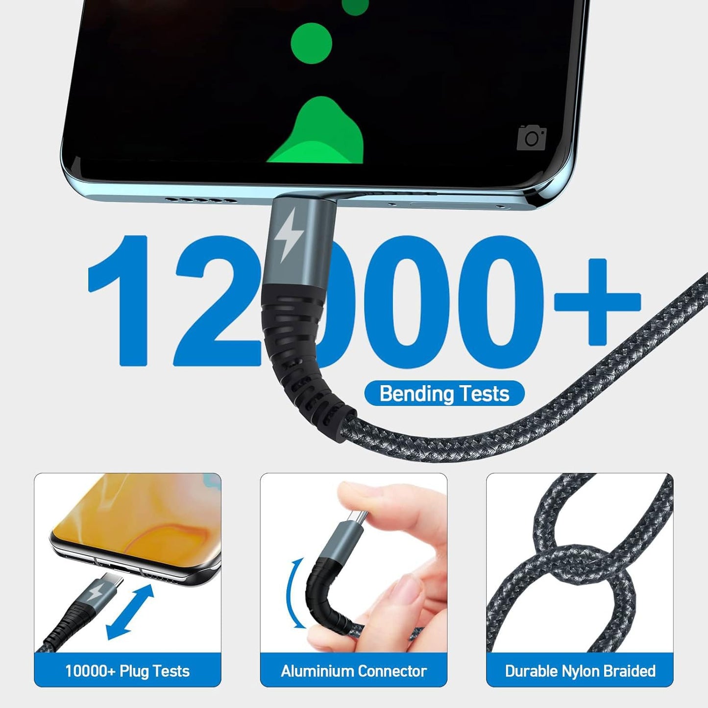 YTFCYIKBG 60W USB C to USB C Cable, C-Port Charging Cable, Type C to Type C Cable is Suitable for iPhone 16 15 Pro Plus Pro Max, iPad Pro/Air, MacBook