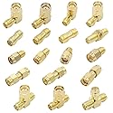 exgoofit SMA Adapter Kit, 18pcs, Gold Plated, Compatible with FPV Antennas, Ham Radio, WiFi Router, etc.