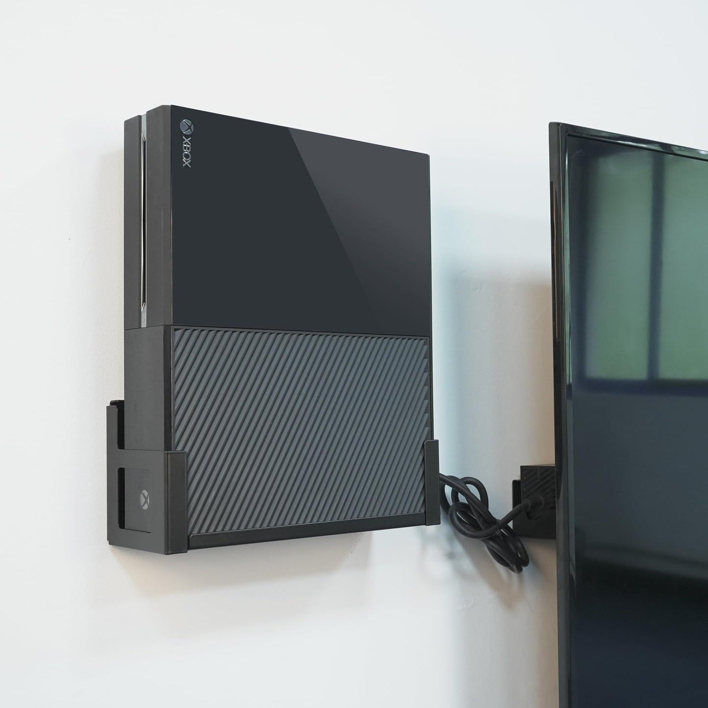 Monzlteck wall Mount for Xbox One Original | Includes Console and Power Supply Mount | Space-Saving Design | Heavy-Duty Metal Construction,Steel Wall