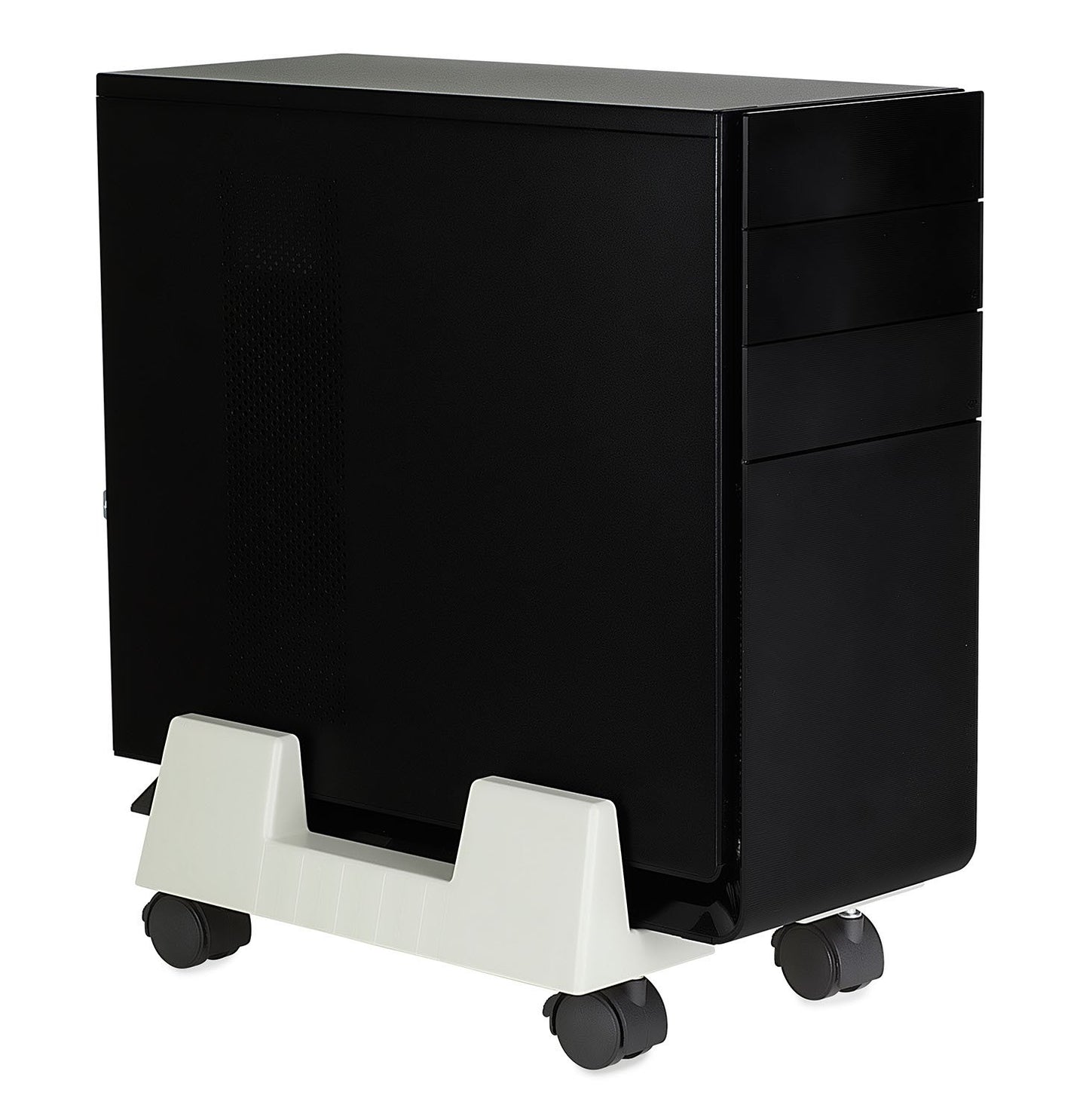 Mount-It! CPU Stand with Wheels, Adjustable Width Computer Cart, Universal Design Fits Desktop PC Tower ATX, Locking Wheels, 6-10.2" Wide 60 Lbs