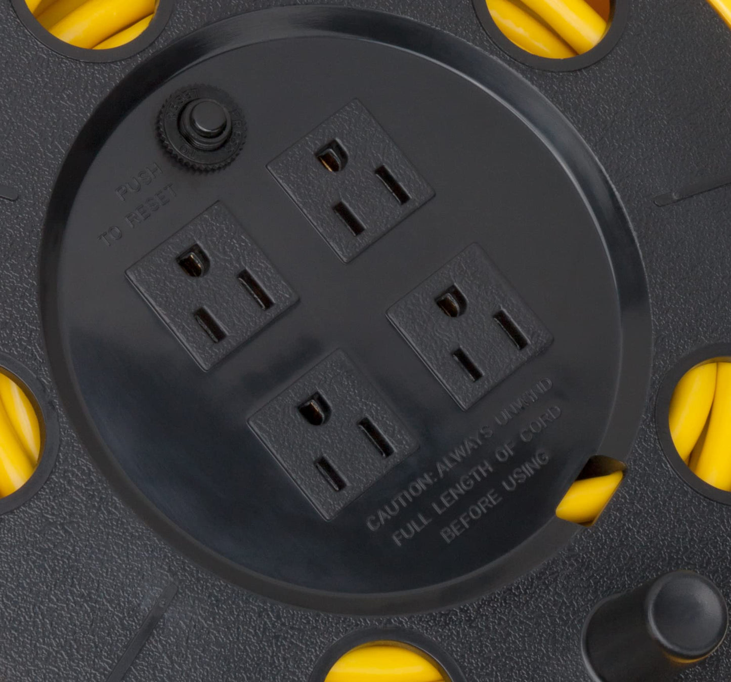 Bayco SL-755 25" Cord Reel with 4 Outlets, Yellow