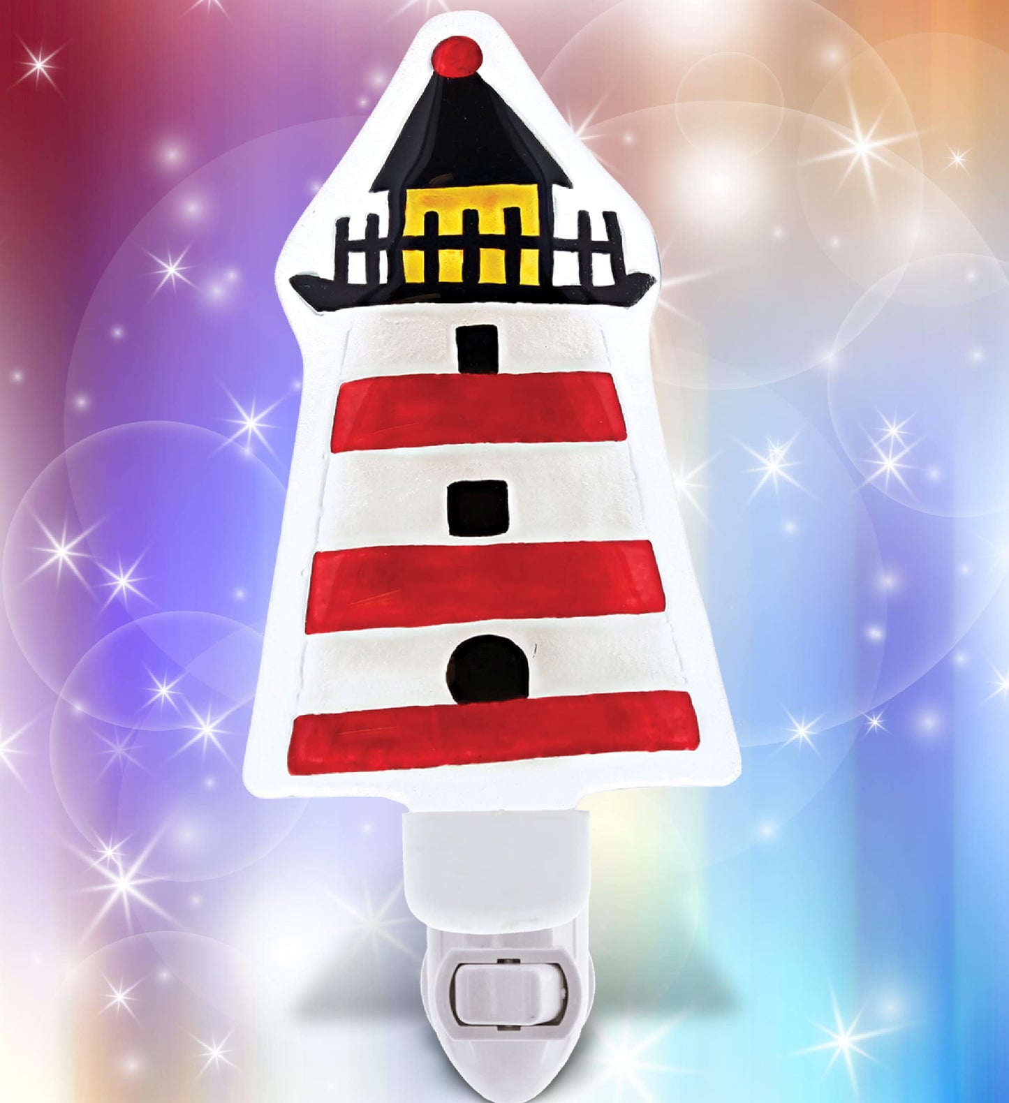 CoTa Global Lighthouse Plug in Glass Night Light Energy Efficient Nightlight Wall Decorative Manual On & Off Switch Incandescent Portable Lights