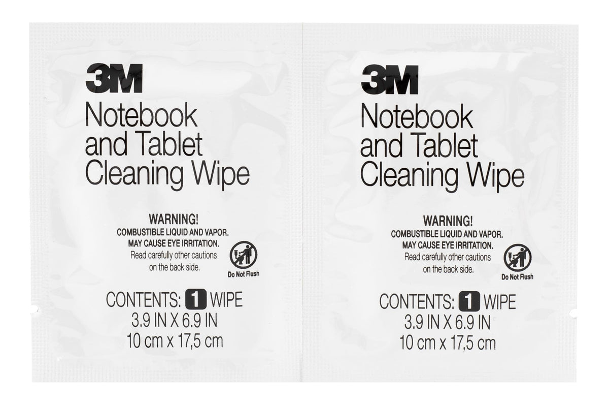 3M Notebook Screen Cleaning Wet Wipes, Cloth, 7 x 4, White, 24/Pack, Sold as 1 Package